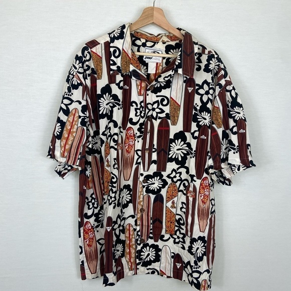 Vintage Other - Vintage Good Vibes Y2K Surf Board All Over Print Button Down Hawaiian Shirt